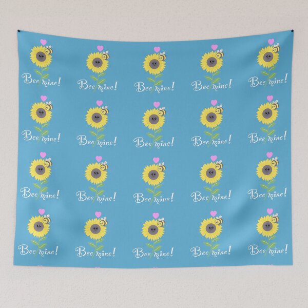 Item preview, Bee mine, bee sunflower love on teal designed and sold by QuirkyBeez.