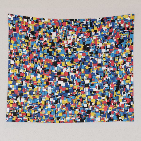 Item preview, Chaos in Harmony: An Abstract Print that Hypnotizes and Fascinates with Asymmetric Rectangular Figures designed and sold by GiveMeMood.