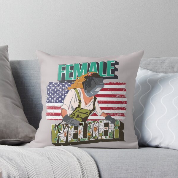Item preview, Welder girl funny quote woman metal worker gift  Female welder floral pettern USA flag designed and sold by HomeCoquette.