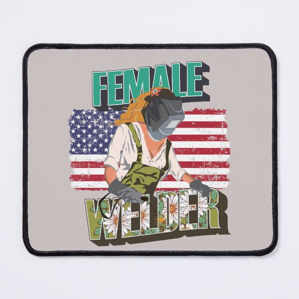Item preview, Welder girl funny quote woman metal worker gift  Female welder floral pettern USA flag designed and sold by HomeCoquette.