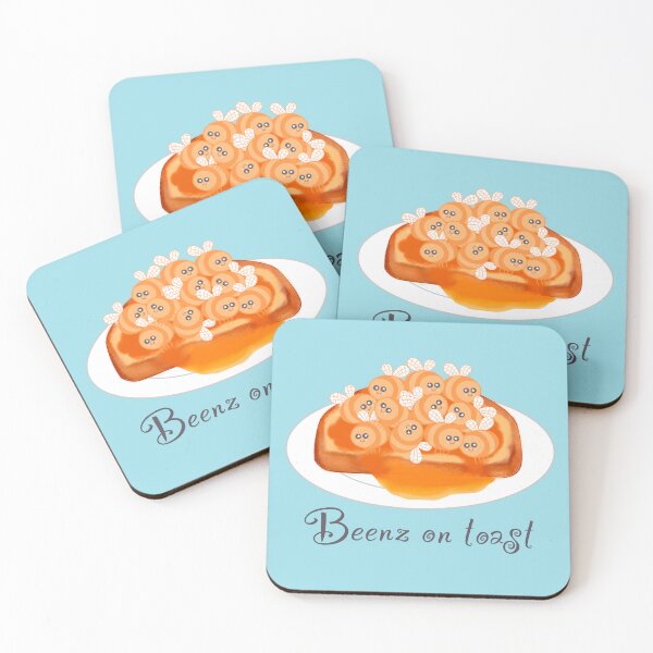 Item preview, Beenz on toast on duck egg blue designed and sold by QuirkyBeez.