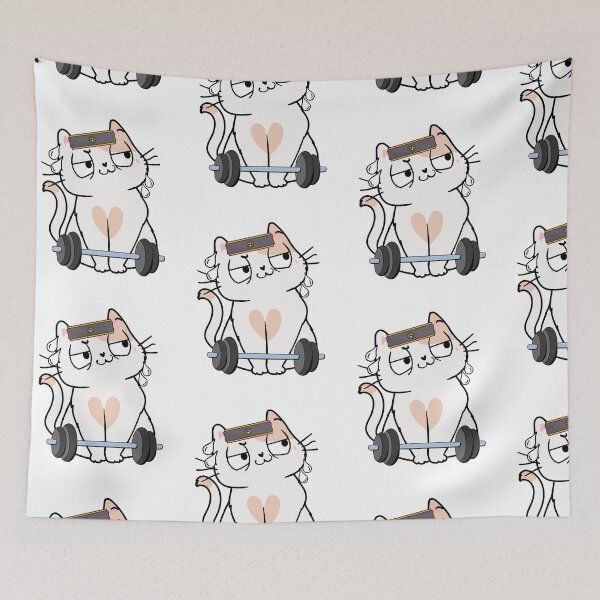 Item preview, Funny white cat is exercising designed and sold by Pet Station.