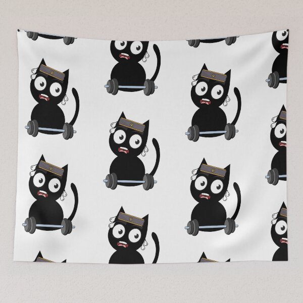 Item preview, Funny Black cat is exercising designed and sold by Pet Station.