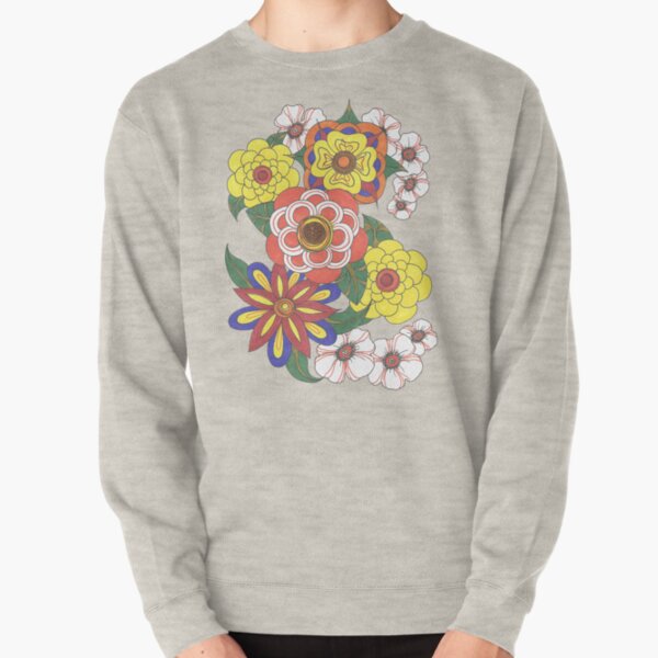 Retro Flowers Pullover Sweatshirt
