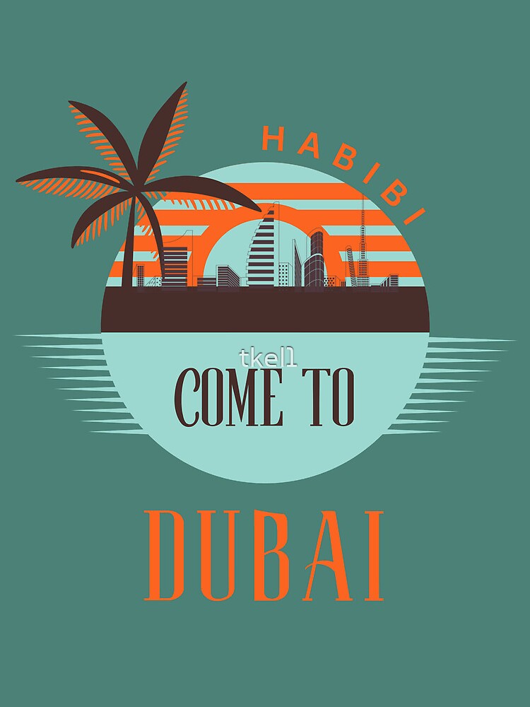 "Dubai Habibi Come to Dubai" Drawstring Bag for Sale by tkel1 Redbubble