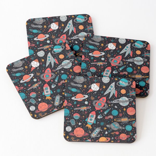 Item preview, Rocket Launch: A Vector Space Pattern with Planets, Stars, and Rockets designed and sold by SweetRepeat.
