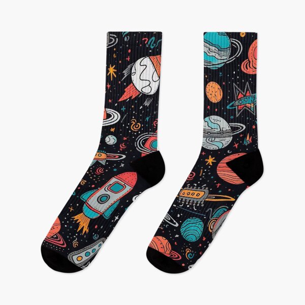 Item preview, Rocket Launch: A Vector Space Pattern with Planets, Stars, and Rockets designed and sold by SweetRepeat.
