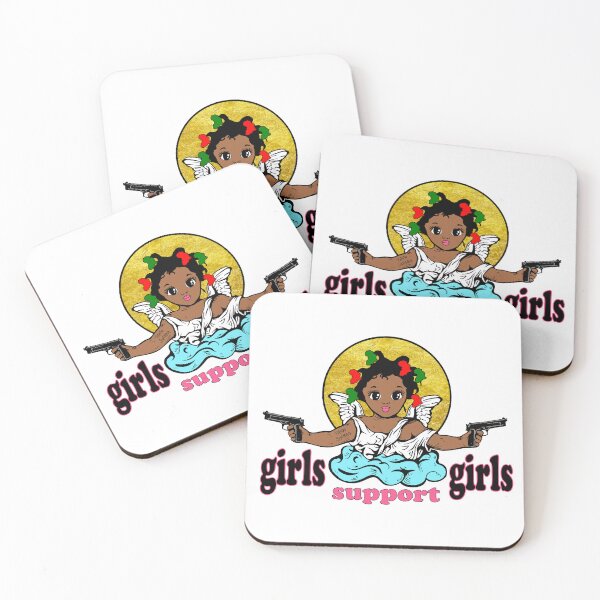 Item preview, Girls support Girls;  African Angel;  designed and sold by StickerApe.