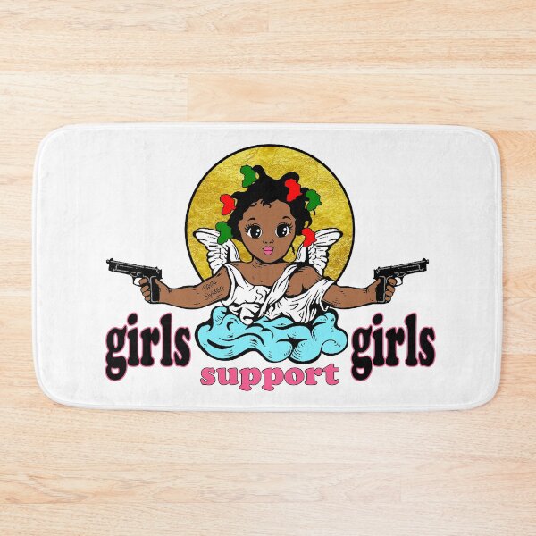Item preview, Girls support Girls;  African Angel;  designed and sold by StickerApe.