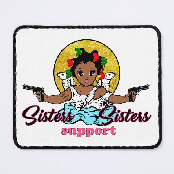 Item preview, Sisters support Sisters; African Angel; designed and sold by StickerApe.