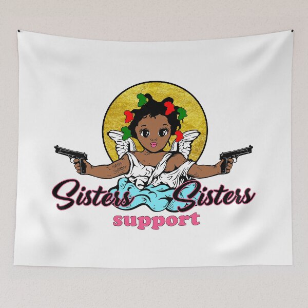 Item preview, Sisters support Sisters;  African Angel;  designed and sold by StickerApe.