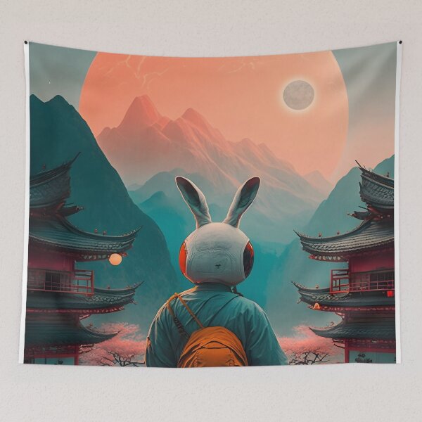 Item preview, The Year of The Rabbit 2023, Chinese Zodiac New Year 2023 - AI-Generated surrealist Art designed and sold by Flowsaiartshop.