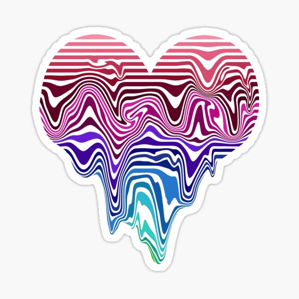 Ombre Rainbow Tiny Heart Stickers