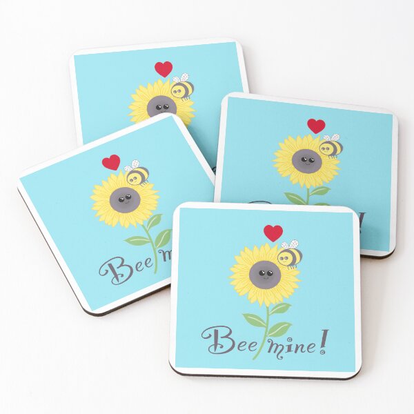 Item preview, Copy of Bee mine, bee sunflower love on aqua  designed and sold by QuirkyBeez.