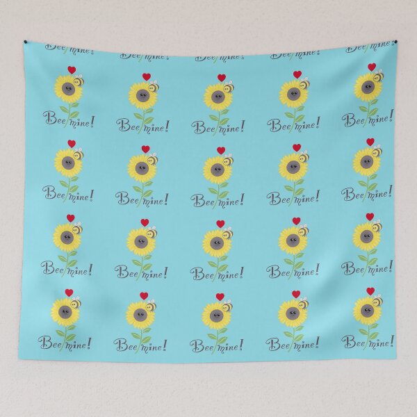 Item preview, Copy of Bee mine, bee sunflower love on aqua  designed and sold by QuirkyBeez.