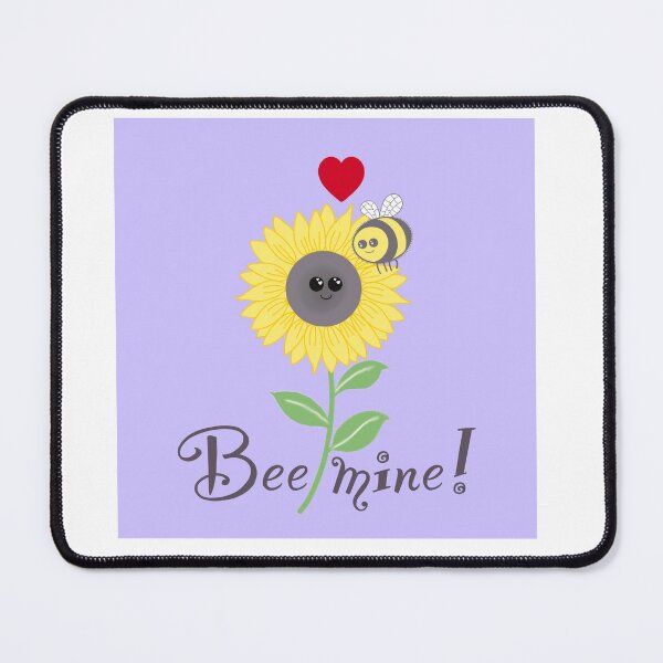 Item preview, Bee mine, bee sunflower love on lilac  designed and sold by QuirkyBeez.