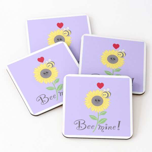 Item preview, Bee mine, bee sunflower love on lilac  designed and sold by QuirkyBeez.