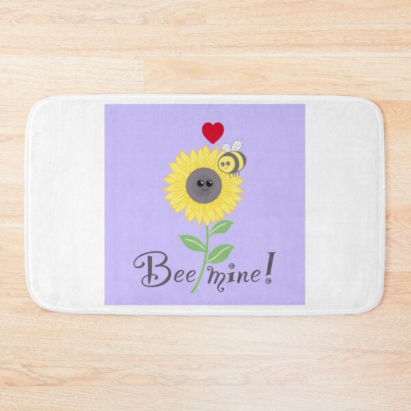 Item preview, Bee mine, bee sunflower love on lilac  designed and sold by QuirkyBeez.