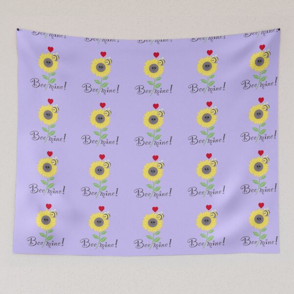 Item preview, Bee mine, bee sunflower love on lilac  designed and sold by QuirkyBeez.