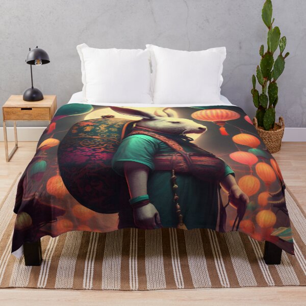 Item preview, The Year of The Rabbit 2023, Chinese Zodiac New Year 2023 - AI-Generated surrealist Art designed and sold by Flowsaiartshop.