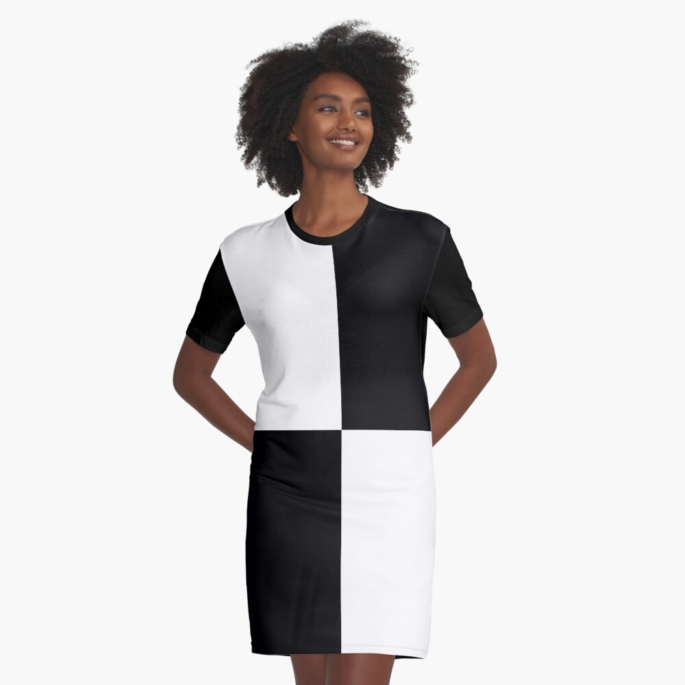 black and white check shirt dress