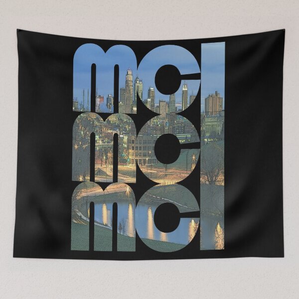 Item preview, Kansas City, Missouri MCI Cityscape Dusk Repeating Pattern designed and sold by CrabbyLobster.