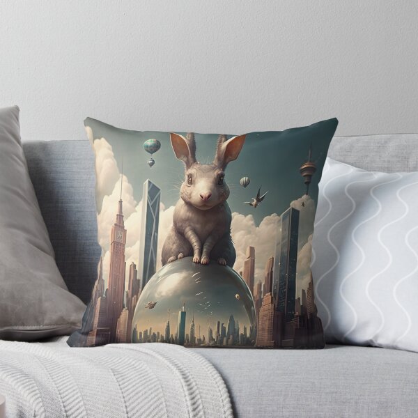 Item preview, Environmentalist Rabbit celebrating Earth Day - surrealist AI Generated Art designed and sold by Flowsaiartshop.