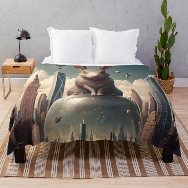 Item preview, Environmentalist Rabbit celebrating Earth Day - surrealist AI Generated Art designed and sold by Flowsaiartshop.