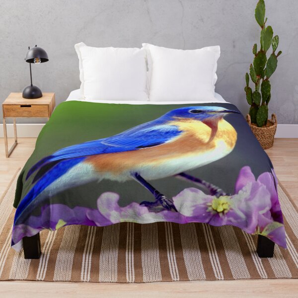 Item preview, Eastern Bluebird with Flowers in Spring designed and sold by Vicki Noble Art.