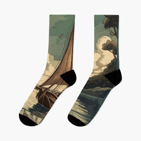Item preview, A sailboat in the middle of the river designed and sold by KMSpace.