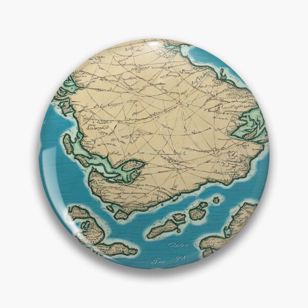 Item preview, Throw Pillow With An Ancient Imaginary Map Illustration designed and sold by Sowari-Pillows.