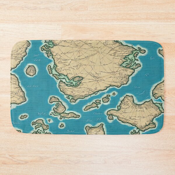 Item preview, Throw Pillow With An Ancient Imaginary Map Illustration designed and sold by Sowari-Pillows.
