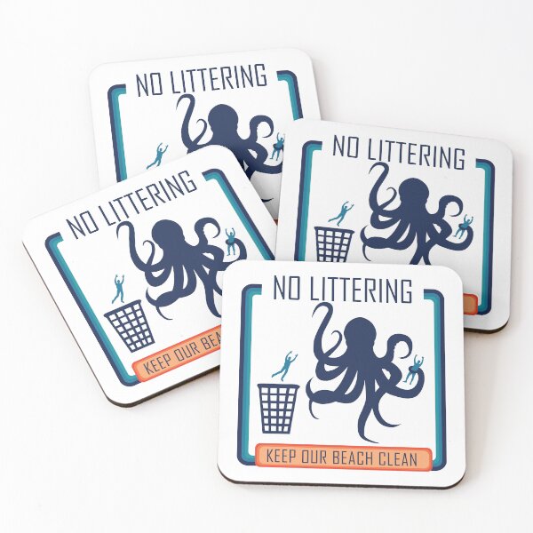 Item preview, No Littering Octopus designed and sold by chillaxcats.