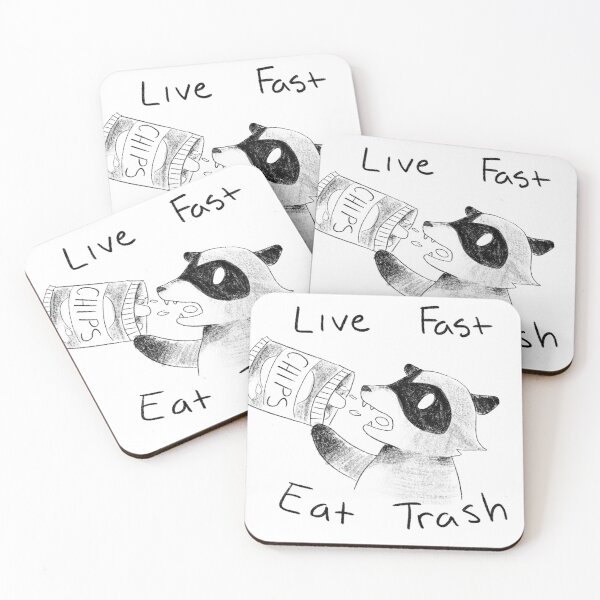 Item preview, Live fast eat trash designed and sold by Raccoondoodles.