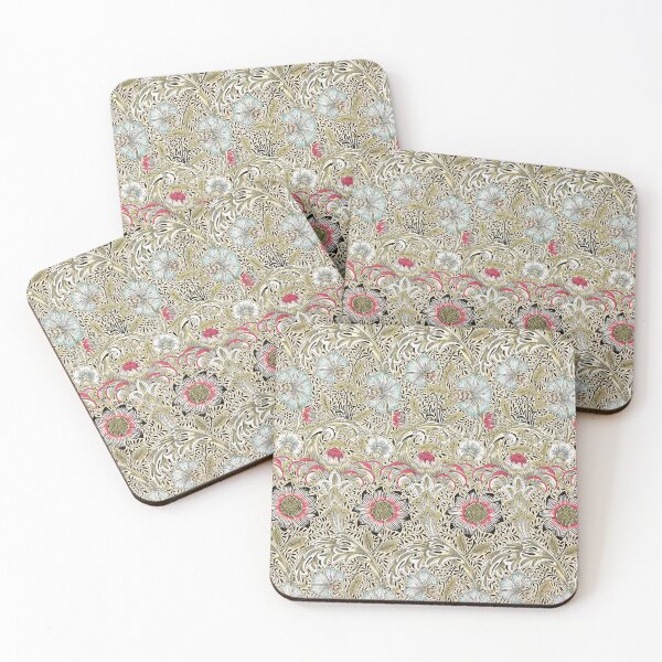 Item preview, CORNCOCKLE,PINK FLOWERS, AND TEAL BLUE  LEAVES  BROWN FLORAL  PATTERN designed and sold by BulganLumini.