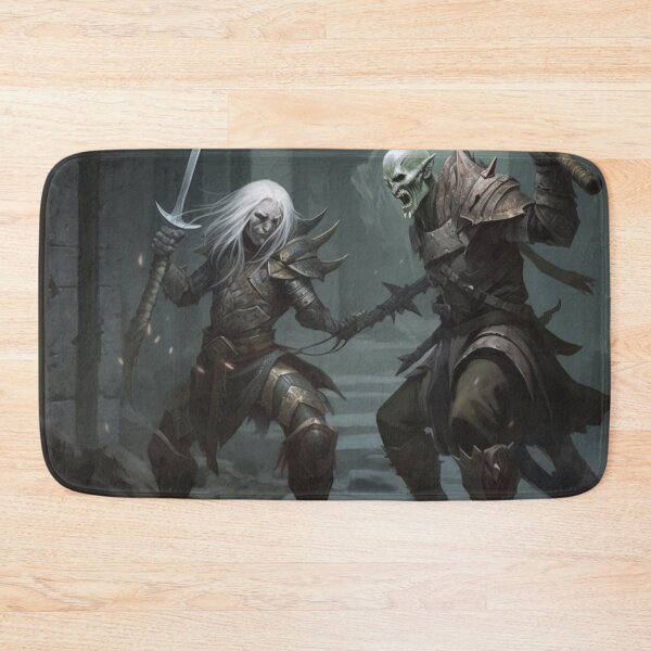 Item preview, Halfling Elf Fights an orc designed and sold by Midnight Merchandise Shop.