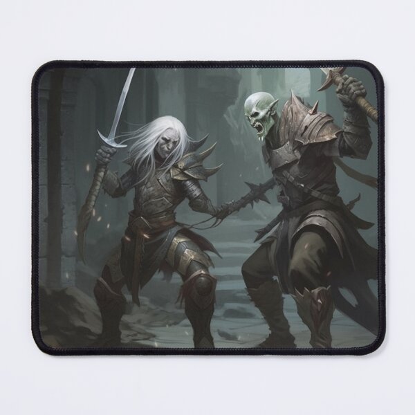 Item preview, Halfling Elf Fights an orc designed and sold by Midnight Merchandise Shop.