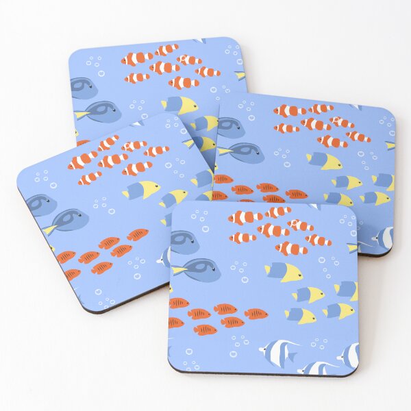 Item preview, Flocks of bright exotic fish designed and sold by ReflectedCrafts.