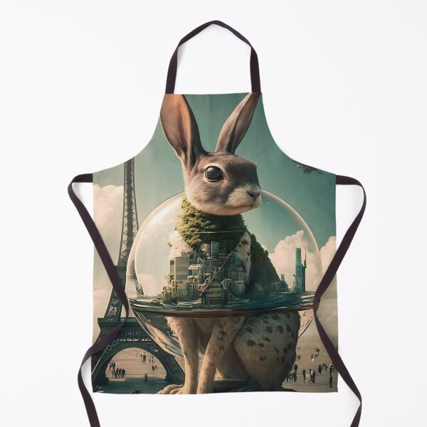 Item preview, Environmentalist Rabbit celebrating Earth Day - surrealist AI Generated Art designed and sold by Flowsaiartshop.