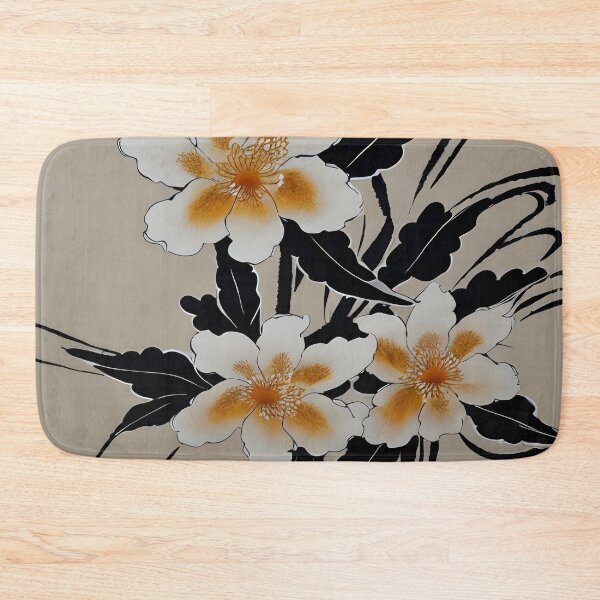 Item preview, Oriental Flowers Black Yellow Gray designed and sold by christineiris.