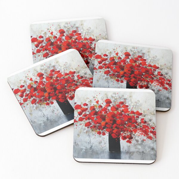Item preview, Bouquet of red flowers in black vase designed and sold by Eric BRUNI.