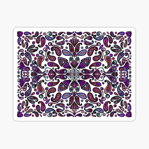 Popping Paisley- Red and Purple Sticker