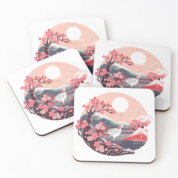 Item preview, Sakura Blossom on a Japanese Landscape, Sakura Bloom, Japanese Flower View designed and sold by TheAdhesiveNerd.