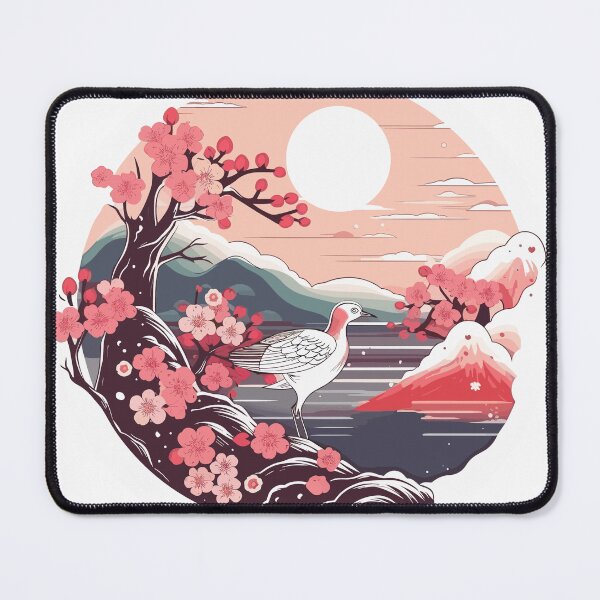 Item preview, Sakura Blossom on a Japanese Landscape, Sakura Bloom, Japanese Flower View designed and sold by TheAdhesiveNerd.