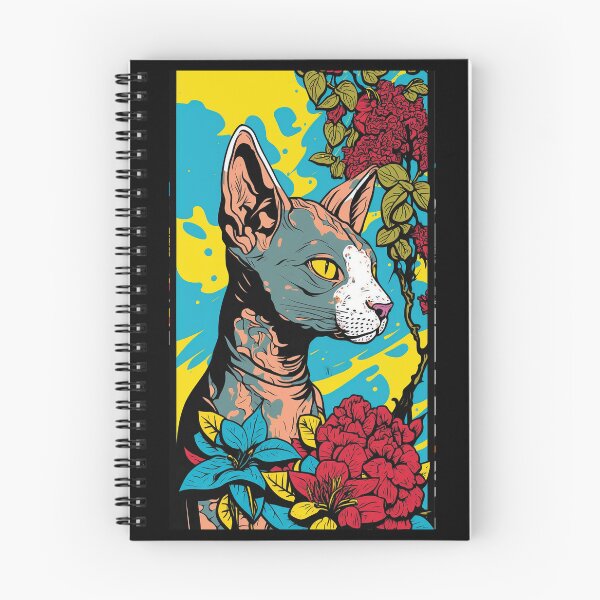 Item preview, Sphynx Cat Vibrant Tropical Flower Tall Retro Vintage Digital Pop Art Portrait  designed and sold by arthouseflunky.
