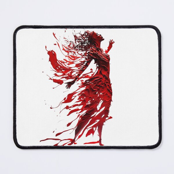 Item preview, Abstract red painting of a silhouette of a dancing woman designed and sold by ManuelAndreas.