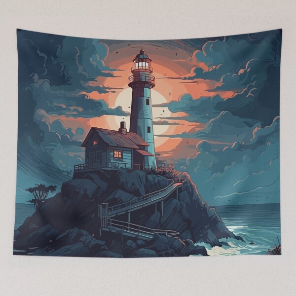 Item preview, The lighthouse at night designed and sold by KMSpace.