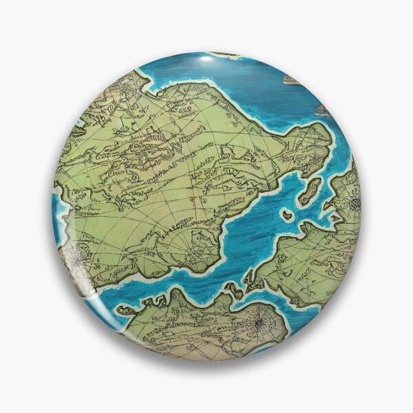 Item preview, Ancient Imaginary Map Illustration Throw Pillow designed and sold by Sowari-Pillows.
