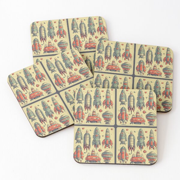 Item preview, Cartoon Space Rockets Tiled Artwork #7 designed and sold by ArcStormDesigns.