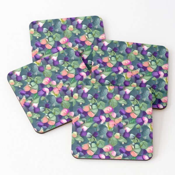 Item preview, Floral Pink and Purple on Teal designed and sold by ArtistsQuest.